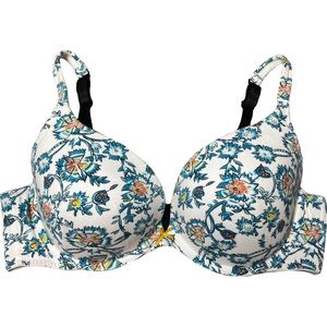 Cacique plunge bra with light push up and floral